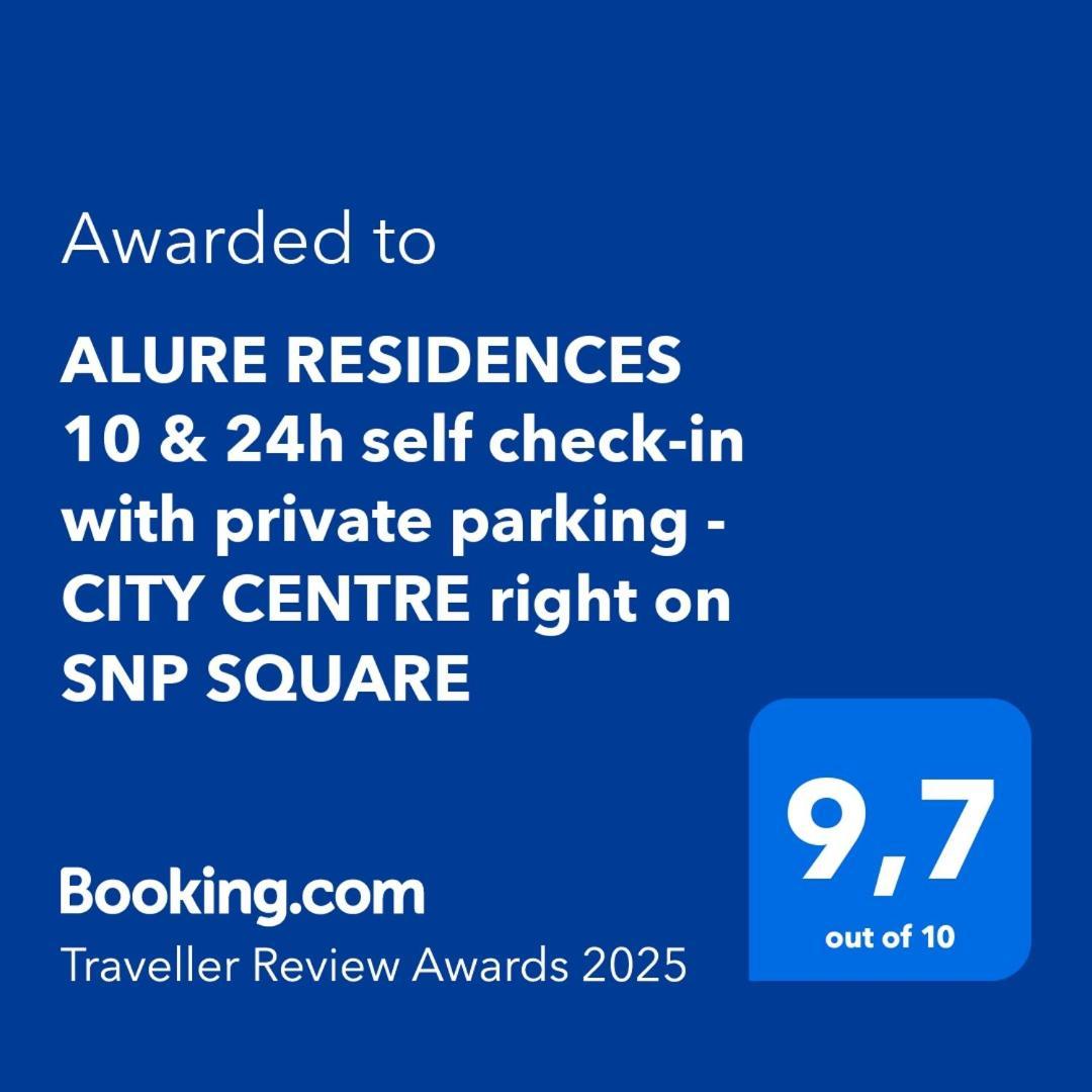 Alure Residences 10 - 24H Self Check-In & Private Parking Next To The Apartment Building Included, City Center Right On Snp Square In A Quiet Passage, New Building, Best Deal In Town 班斯卡-比斯特里察 外观 照片